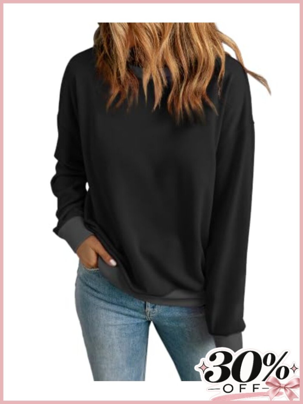 Women's Crew Neck Sweatshirt Long Sleeve Loose Fit Pullover